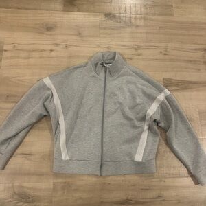 SPANX Gray and White Track Jacket